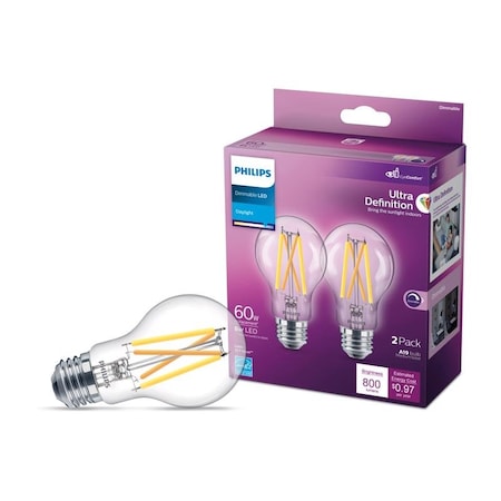 Philips Philips Ultra Definition A19 E26 (Medium) LED Bulb Daylight 60 Watt Equivalence 2 pk 573485